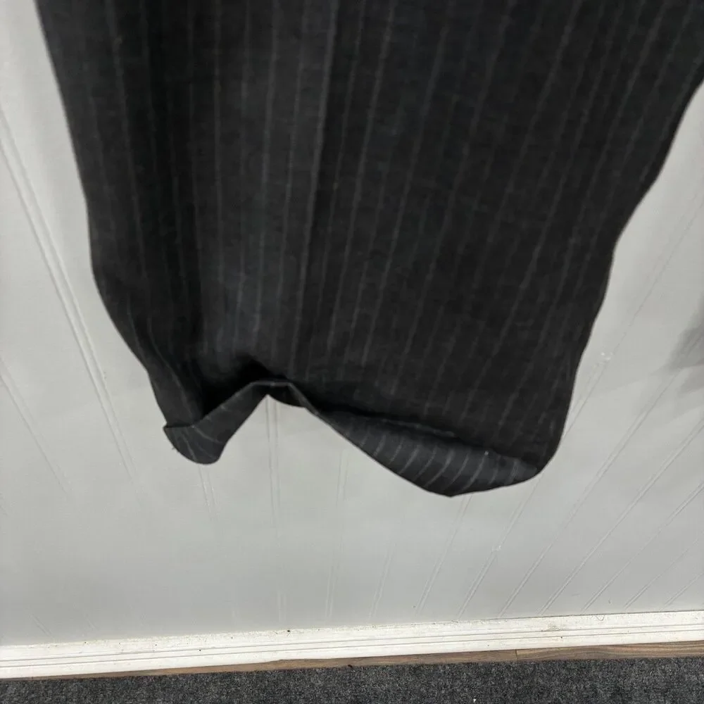 Oxxford Clothes Norton Ditto Super 120’s Wool Suit Pinstripe Charcoal 48R 44W